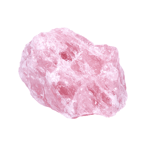 Isoliertes Bild von einem Rosenquarz