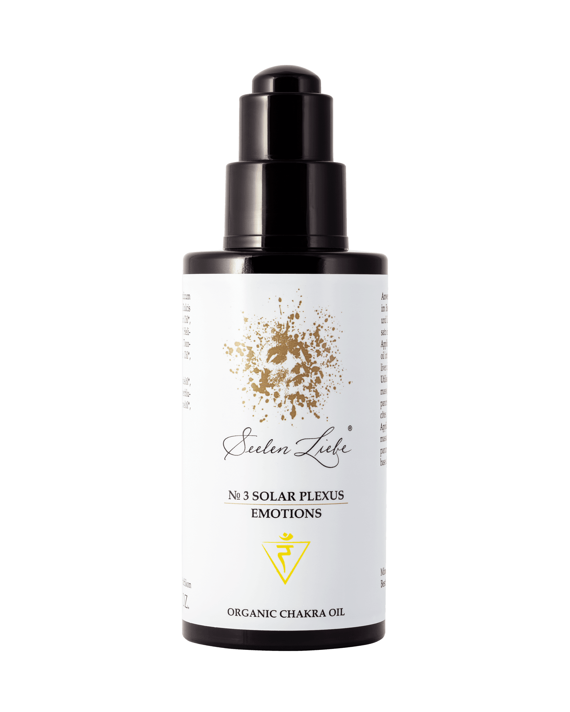 Produktfoto des SeelenLiebe Chakra Kosmetik Öls № 3 Solar Plexus Emotions von vorne.